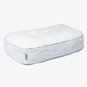 Sloucher Medium Dog Bed - Fluffy Faux Fur Rabbit Dusty Blue