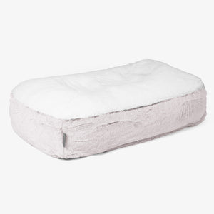 Sloucher Medium Dog Bed - Fluffy Faux Fur Rabbit Dusty Pink