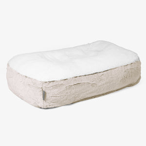 Sloucher Medium Dog Bed - Fluffy Faux Fur Rabbit Golden Brown