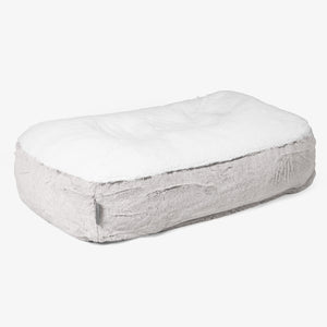 Sloucher Medium Dog Bed - Fluffy Faux Fur Rabbit Light Grey