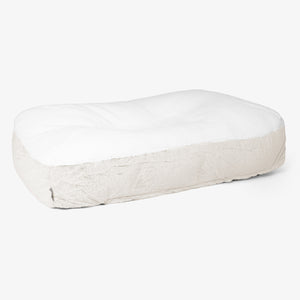 Sloucher XL Dog Bed - Fluffy Faux Fur Rabbit White