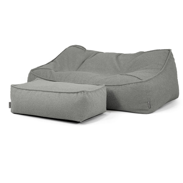 Sloucher Bean Bag Sofa - Boucle Grey