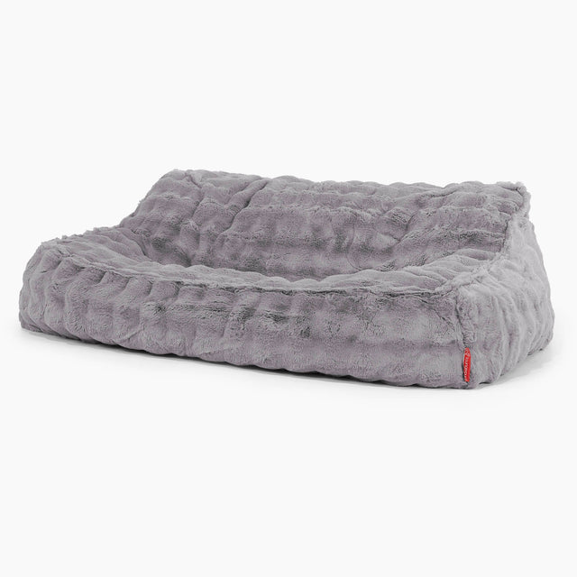 Sloucher Bean Bag Sofa - Bubble Faux Fur Grey 01