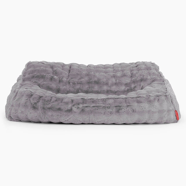 Sloucher Bean Bag Sofa - Bubble Faux Fur Grey 02