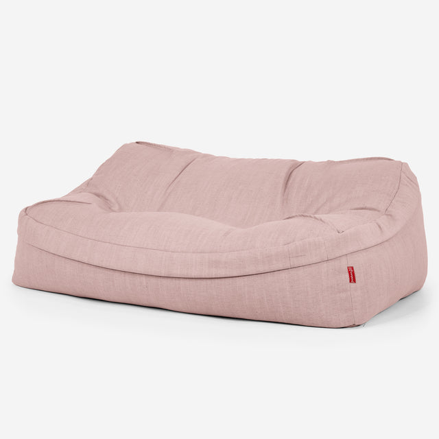 Sloucher Bean Bag Sofa - Linen Look Rose 01