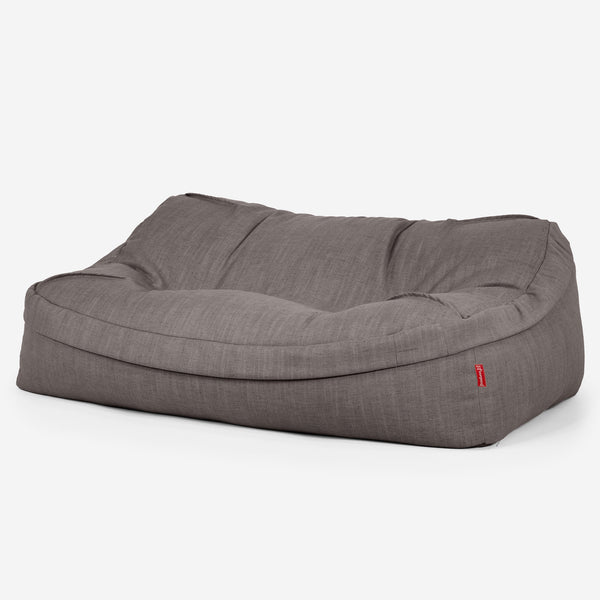 Sloucher Bean Bag Sofa - Linen Look Slate Grey 01