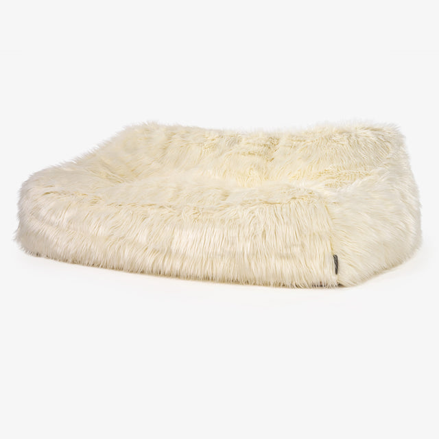 Sloucher Bean Bag Sofa - Mongolian Fur Cream 01