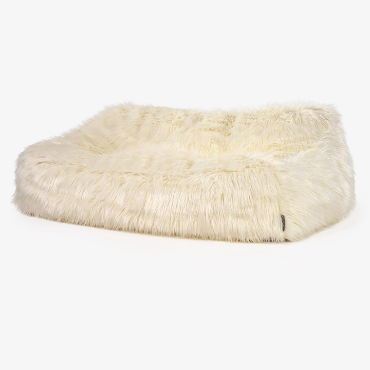 Sloucher Bean Bag Sofa - Mongolian Fur Cream 01