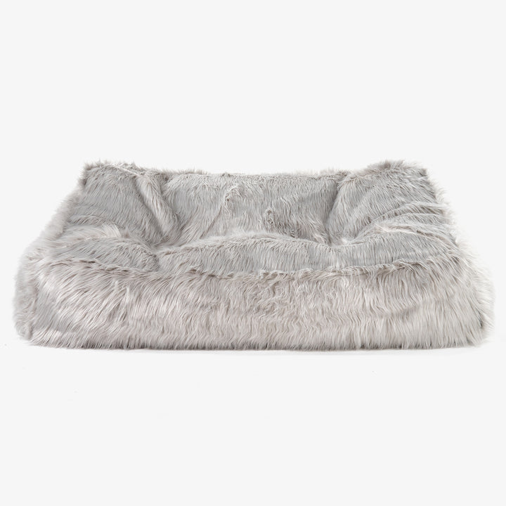 Sloucher Bean Bag Sofa - Mongolian Fur Grey 02
