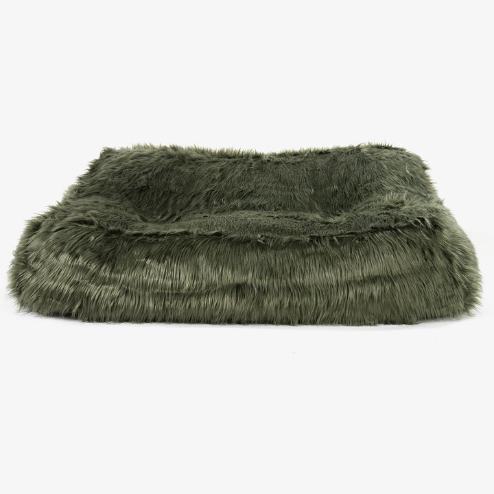Sloucher Bean Bag Sofa - Mongolian Fur Sage Green 02