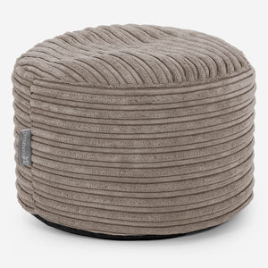 Small Round Footstool - Cord Dovetail Grey