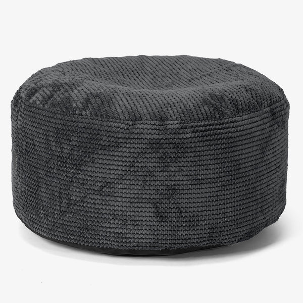 Small Round Footstool - Pom Pom Black 01