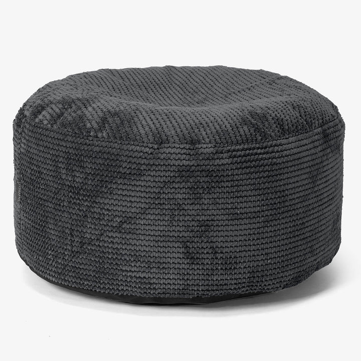 Small Round Footstool - Pom Pom Black 01