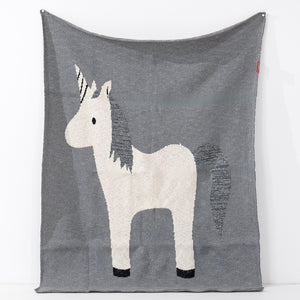 Childs Throw / Blanket - Knitted Solo Unicorn