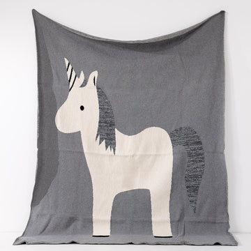 Throw / Blanket - Knitted Solo Unicorn 01