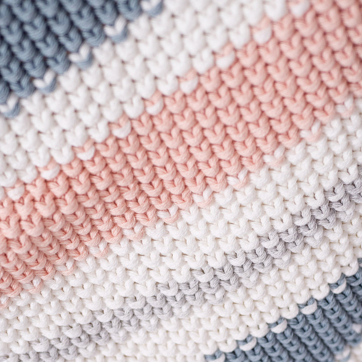 Throw / Blanket - Knitted Stripe Pastel 04