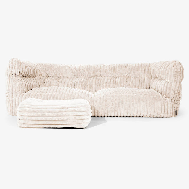The 3 Seater Albert Sofa Bean Bag 2.0 - Ultra Plush Cord Cream 02