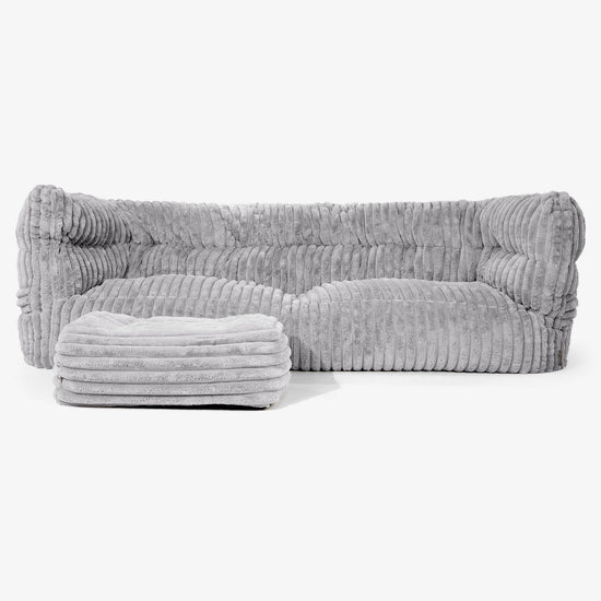 The 3 Seater Albert Sofa Bean Bag 2.0 - Ultra Plush Cord Grey 02