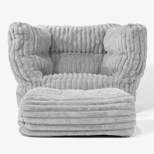 Albert Bean Bag Armchair 2.0 - Ultra Plush Cord Grey