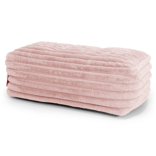 Large Footstool - Ultra Plush Cord Dusty Pink 01