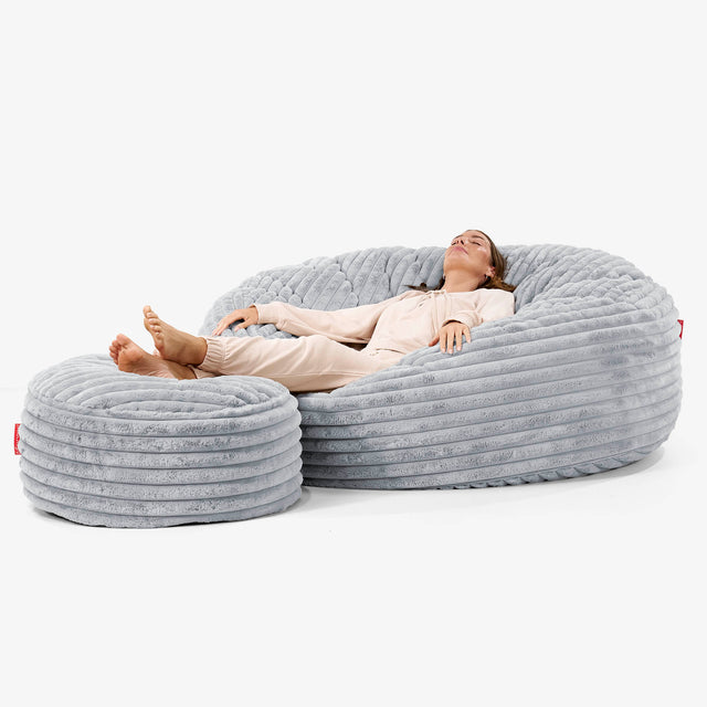 Mega Mammoth Bean Bag Sofa - Ultra Plush Cord Duck Egg Blue