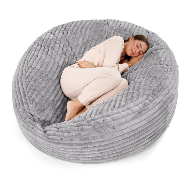Mega Mammoth Bean Bag Sofa - Ultra Plush Cord Grey
