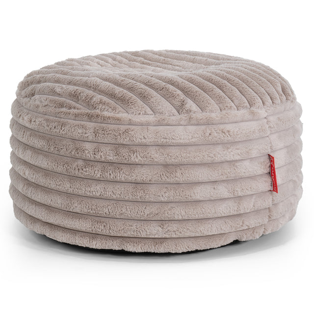 Large Round Pouffe - Ultra Plush Cord Minky 01