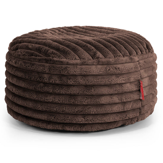 Large Round Pouffe - Ultra Plush Cord Sable 01