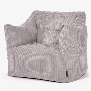 Victor Bean Bag Armchair - Cord Silver Grey