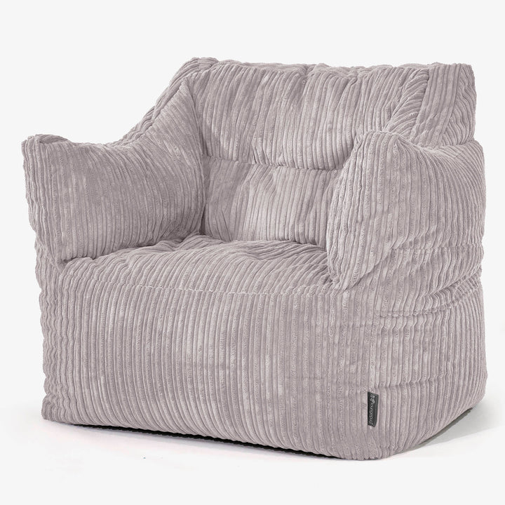 Victor Bean Bag Armchair - Cord Aluminium Silver 01