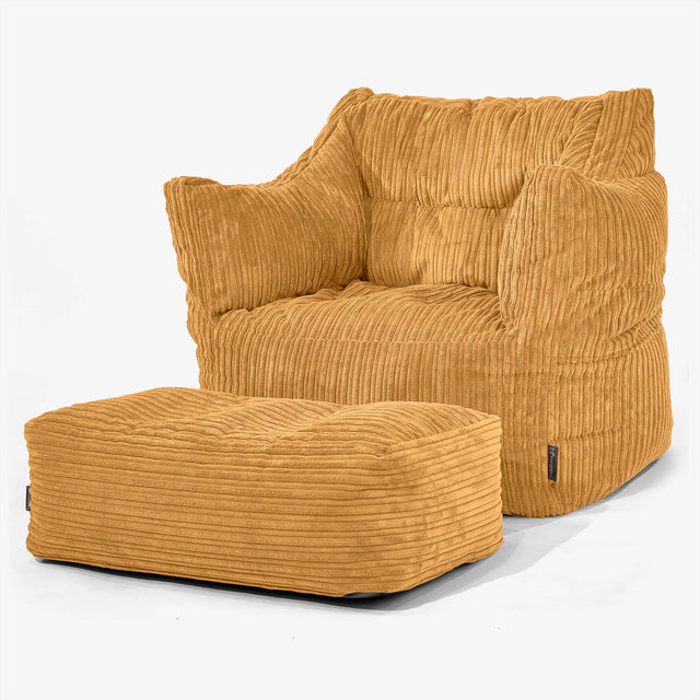 Victor Bean Bag Armchair - Cord Golden Honey 02