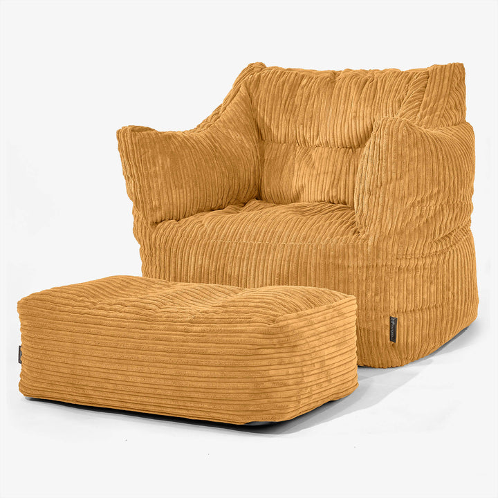 Victor Bean Bag Armchair - Cord Golden Honey 02
