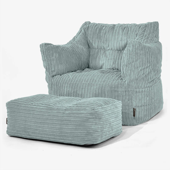 Victor Bean Bag Armchair - Cord Mint Green 02