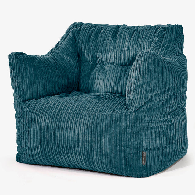 Victor Bean Bag Armchair - Cord Teal Blue 01