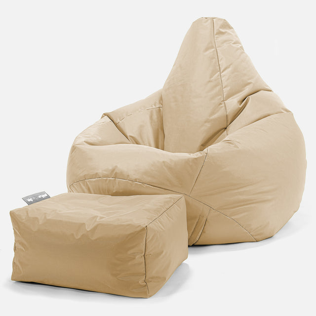 Outdoor Highback Bean Bag Chair - SmartCanvas™ Beige 01