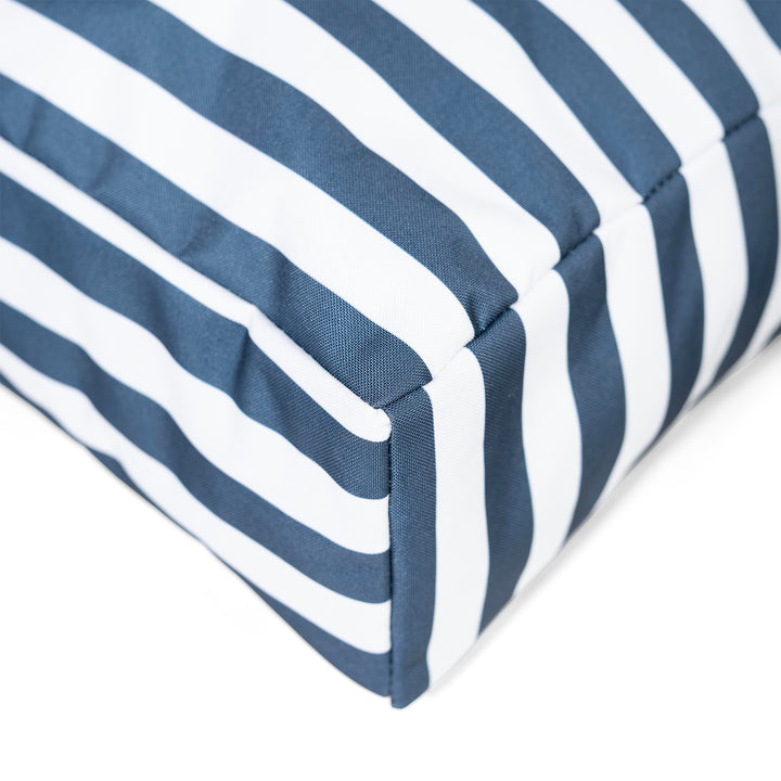Outdoor Large Floor Cushion - Stripe Navy Blue 03