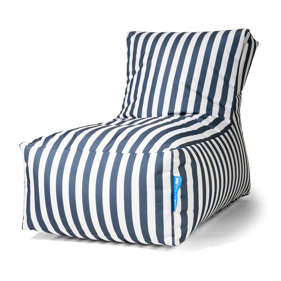 Outdoor Lounger Bean Bag Chair - Stripe Navy Blue 01