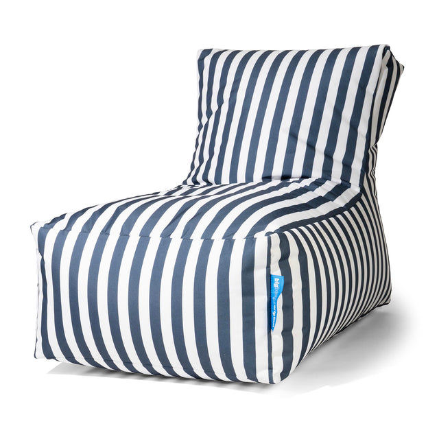 Outdoor Lounger Bean Bag Chair - Stripe Navy Blue 01