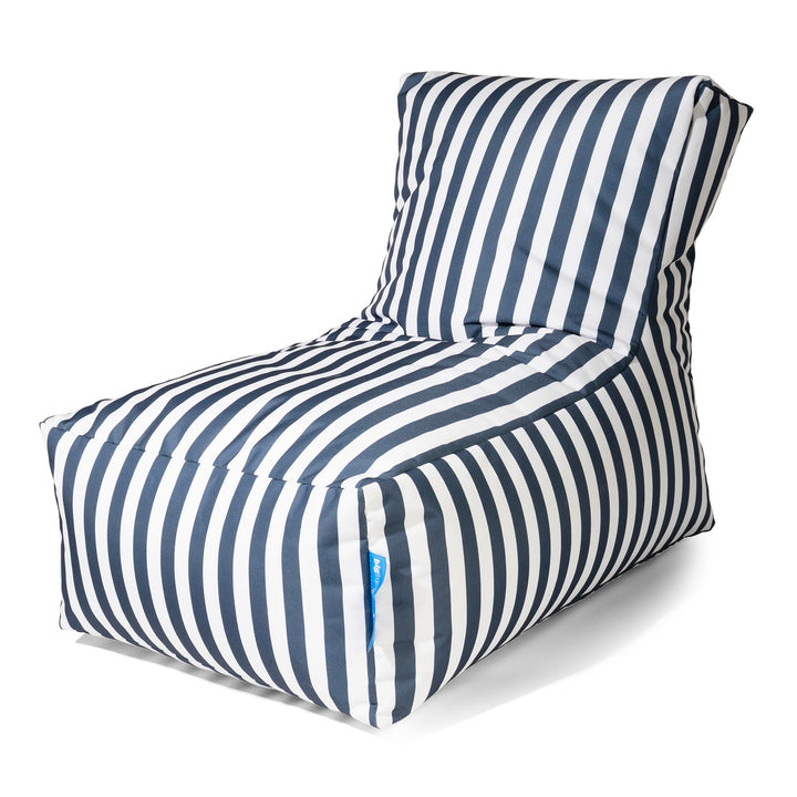 Outdoor Lounger Bean Bag Chair - Stripe Navy Blue 02