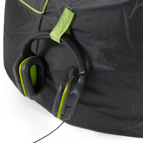 Quilted Gaming Bean Bag Chair - Black / Green 04