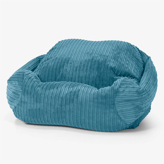 Sabine Bean Bag Armchair - Cord Aegean Blue 01