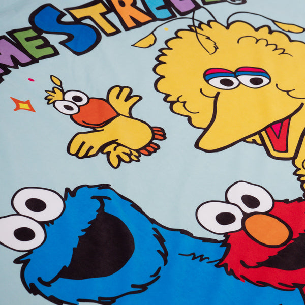Fleece Throw / Blanket - Sesame Street Slogan Fabric Close-up Image