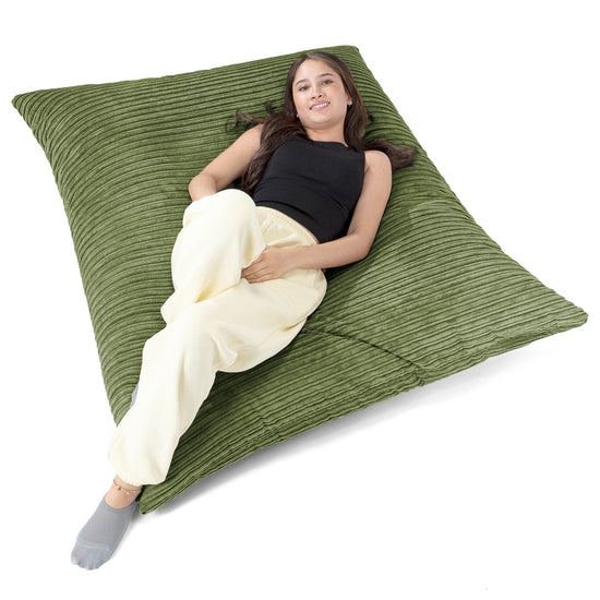 XL Pillow Beanbag - Cord Forest Green 02