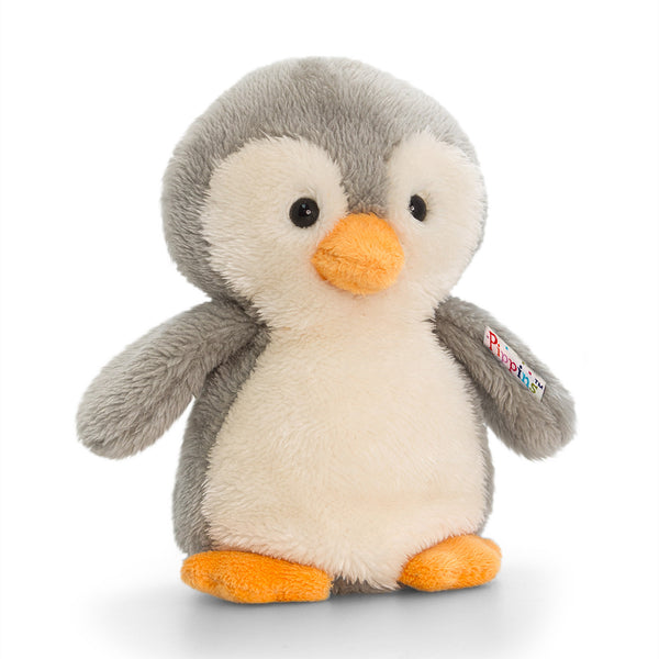 Grey Penguin Soft Toy Fabric Close-up Image