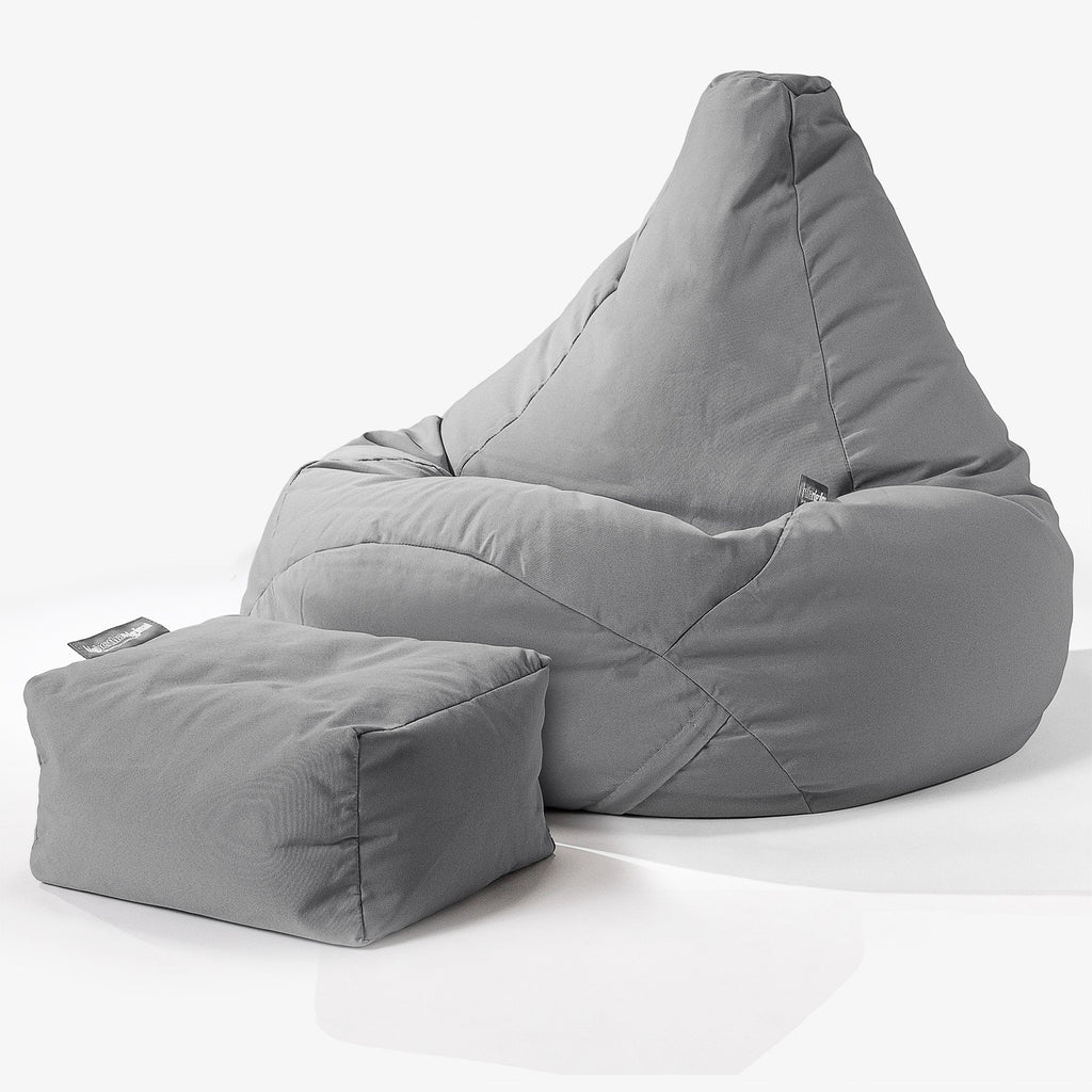 SoleiStorm™ Ultra 2000 h+ Outdoor Highback Bean Bag Chair - Olefin Mid Grey 01