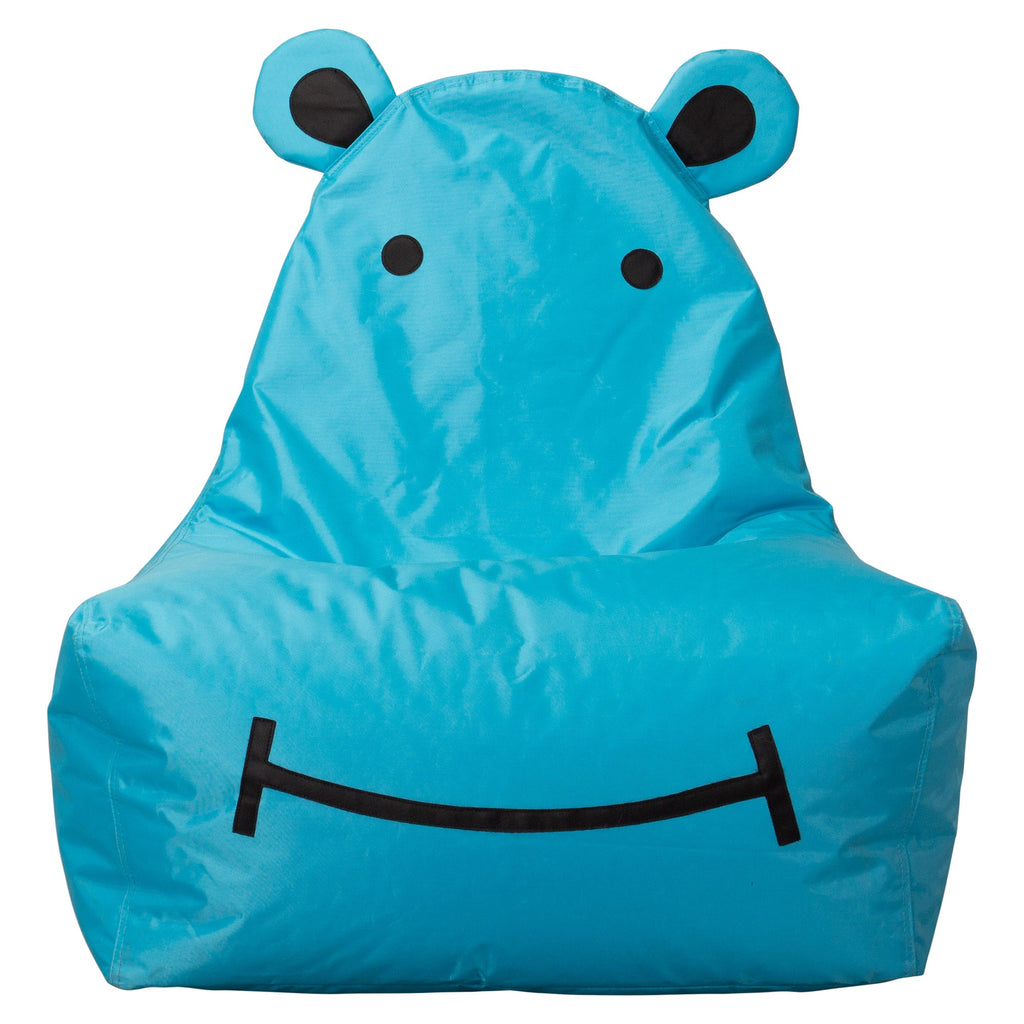 Hippo Kids' Waterproof Bean Bag Chair - SmartCanvas™ Aqua Blue 01