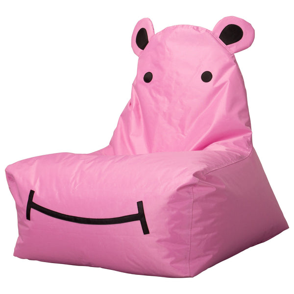 Hippo Kids' Waterproof Bean Bag Chair - SmartCanvas™ Cerise Pink 01
