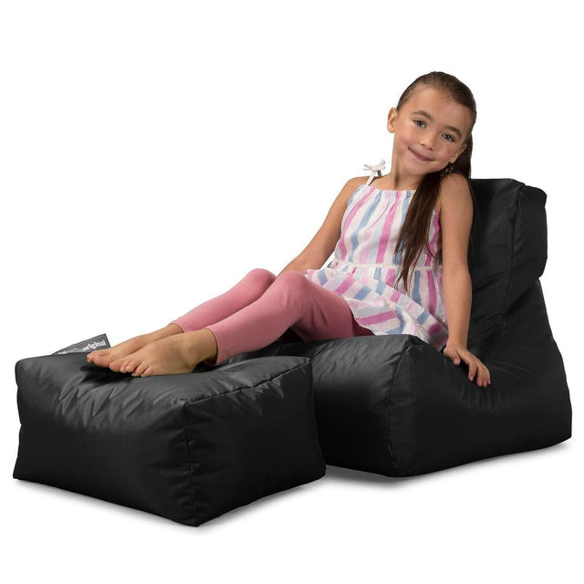 Children's Outdoor Lounger Beanbag - SmartCanvas™ Black 01