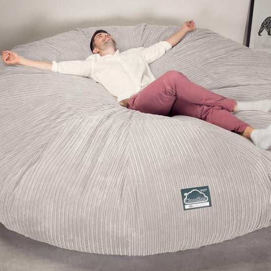 CloudSac 5000 XXXXXL Titanic Memory Foam Beanbag Sofa - Cord Ivory 05