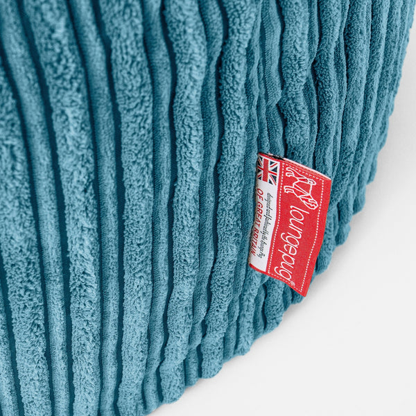 Cuddle Up Beanbag Chair - Cord Aegean Blue Fabric Close-up Image